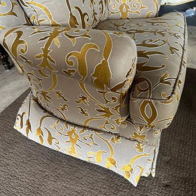 Custom accent chair and ottoman
