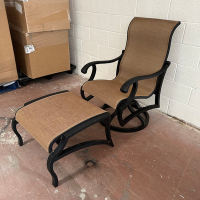 Mallin Georgetown Sling  Swivel Chair and Ottoman