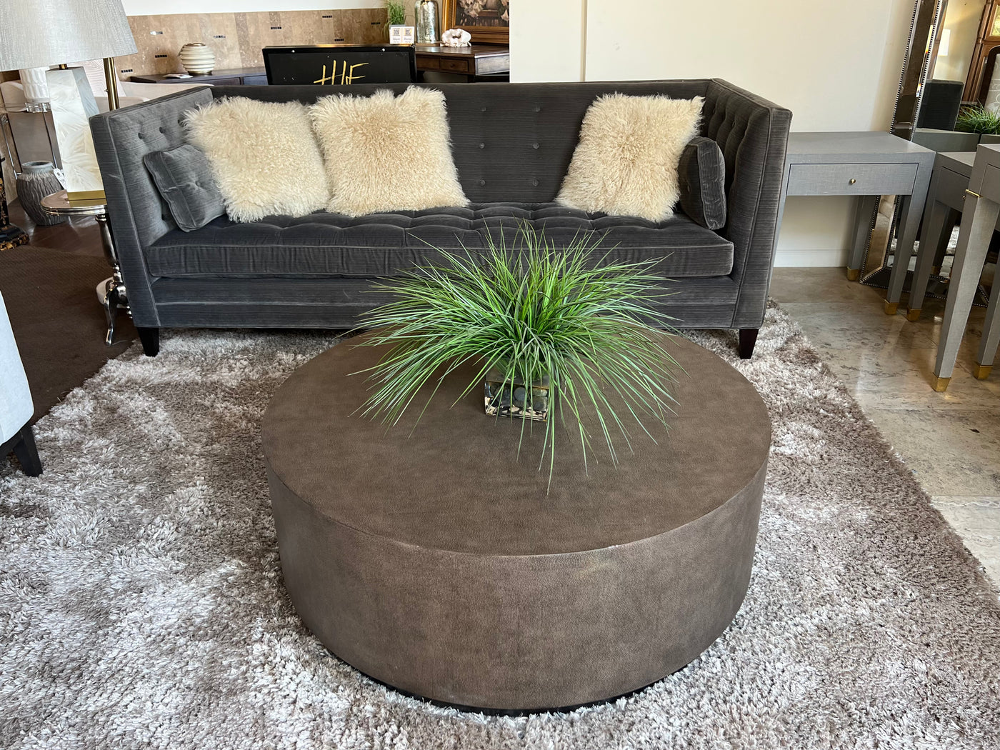 Arhaus Malone Round Plinth Coffee Table