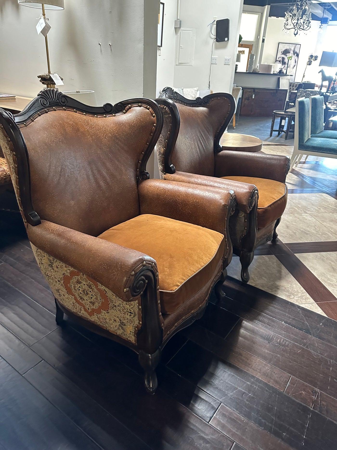 King Hickory Upholstered Armchairs