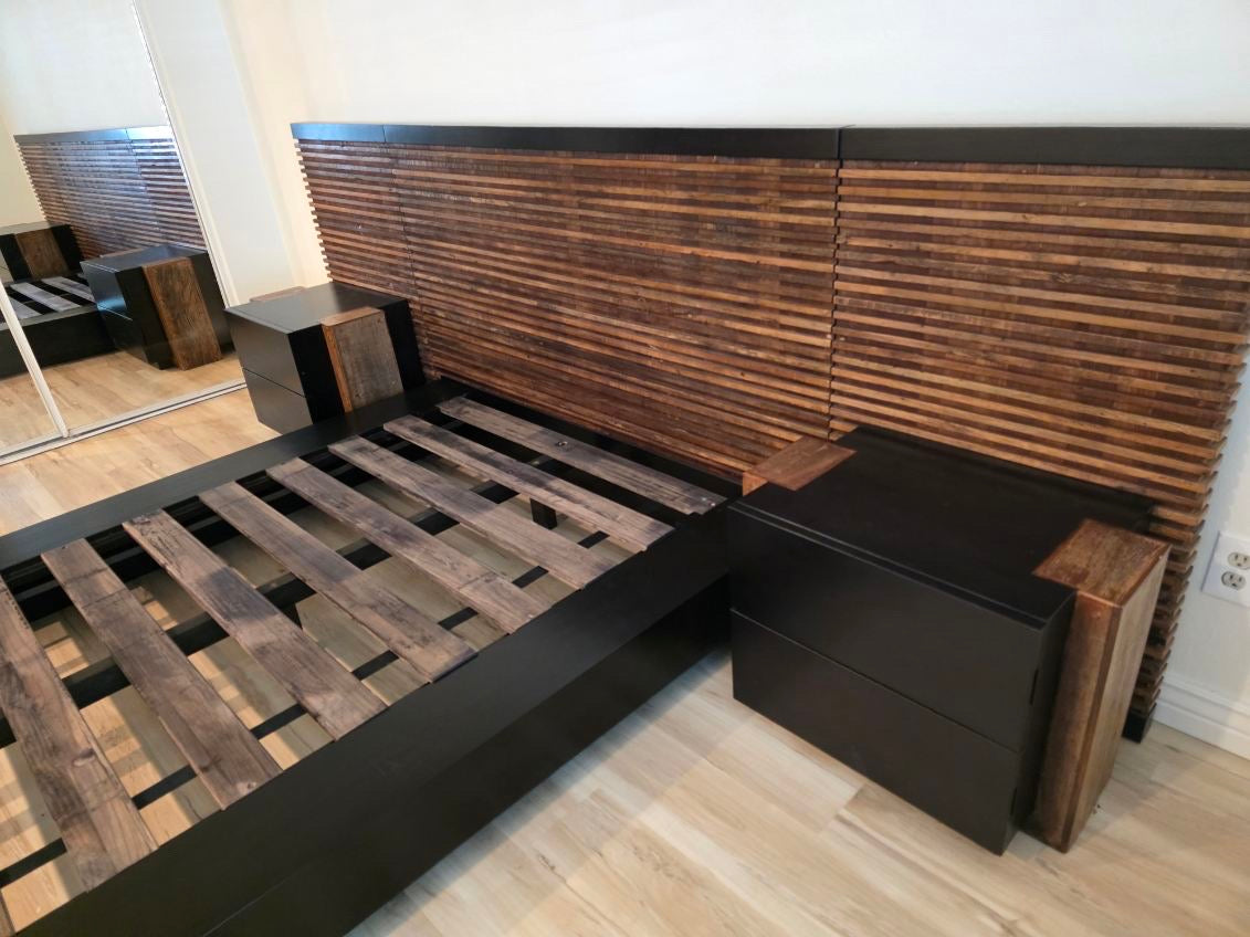 Contemporary Low Profile Queen Bed Set
