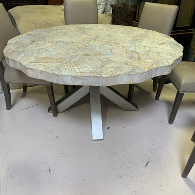 arhaus petra round dining  table