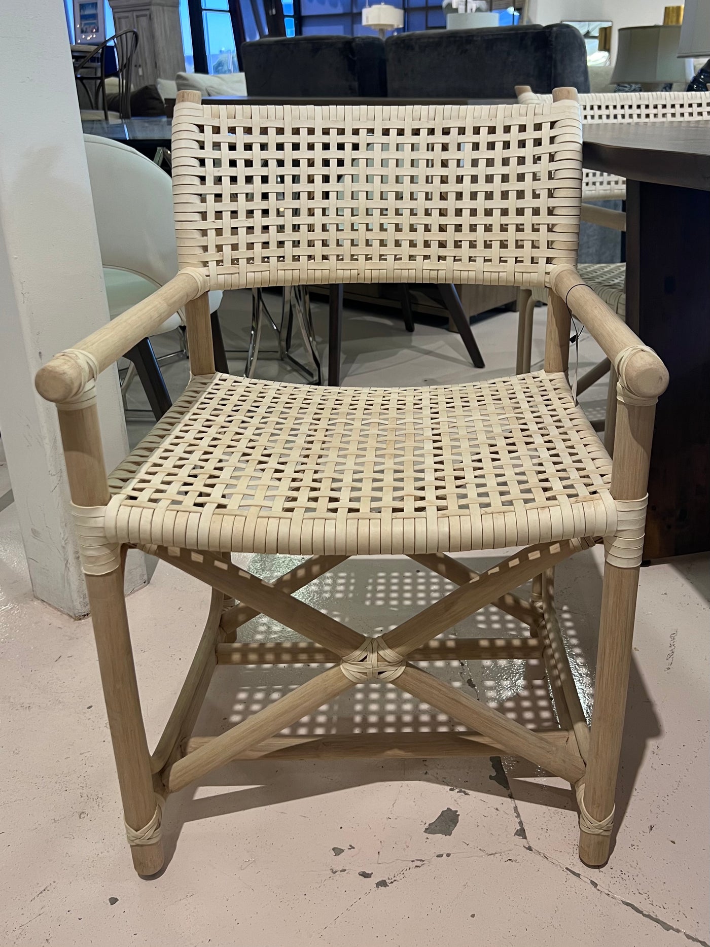 Lacor Woven Leather & Bamboo Dining Chairs - 4 Available