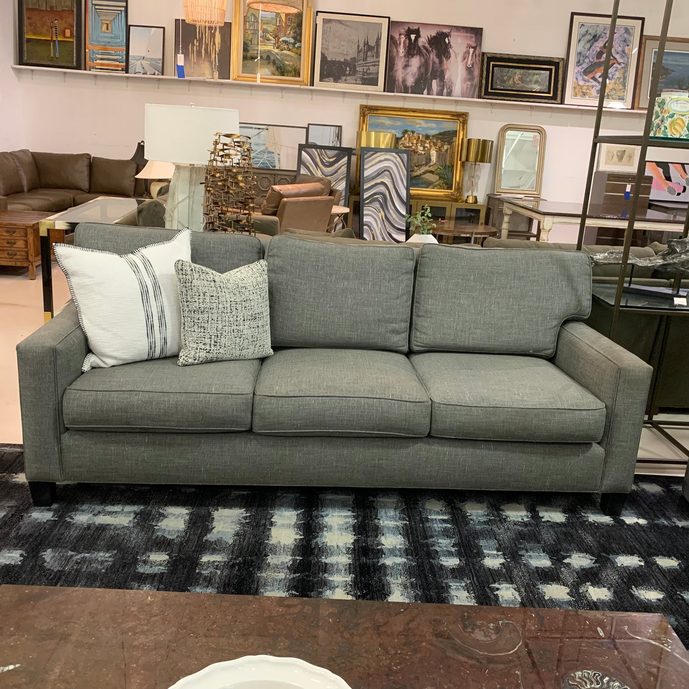 California Design Group Custom Gray Sofa