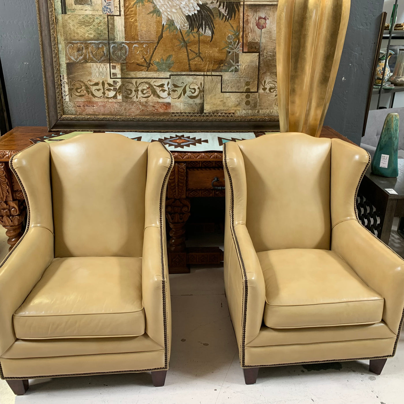 Henredon Nailhead Leather Accent Chair