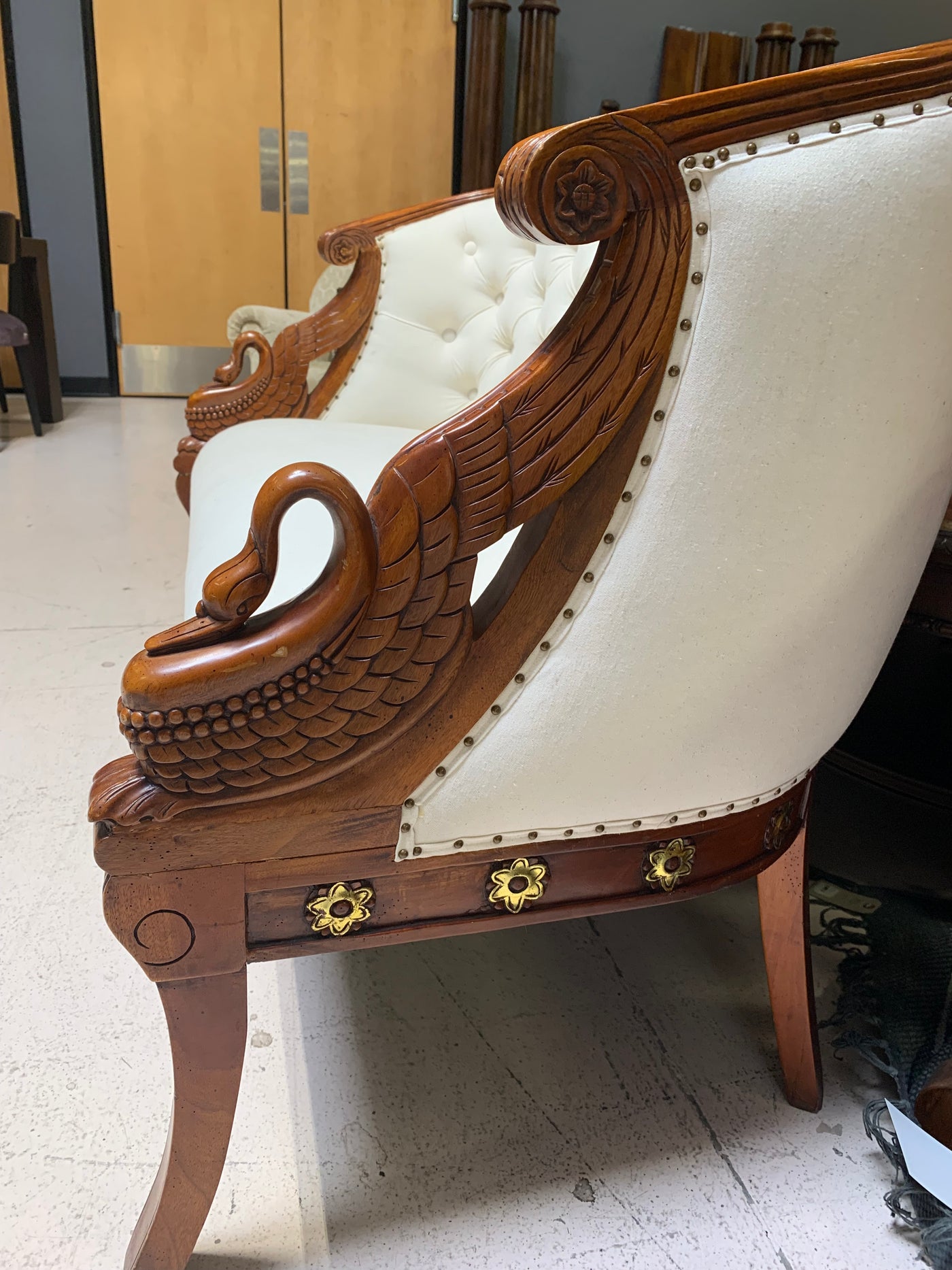 Antique Upholstered Bench