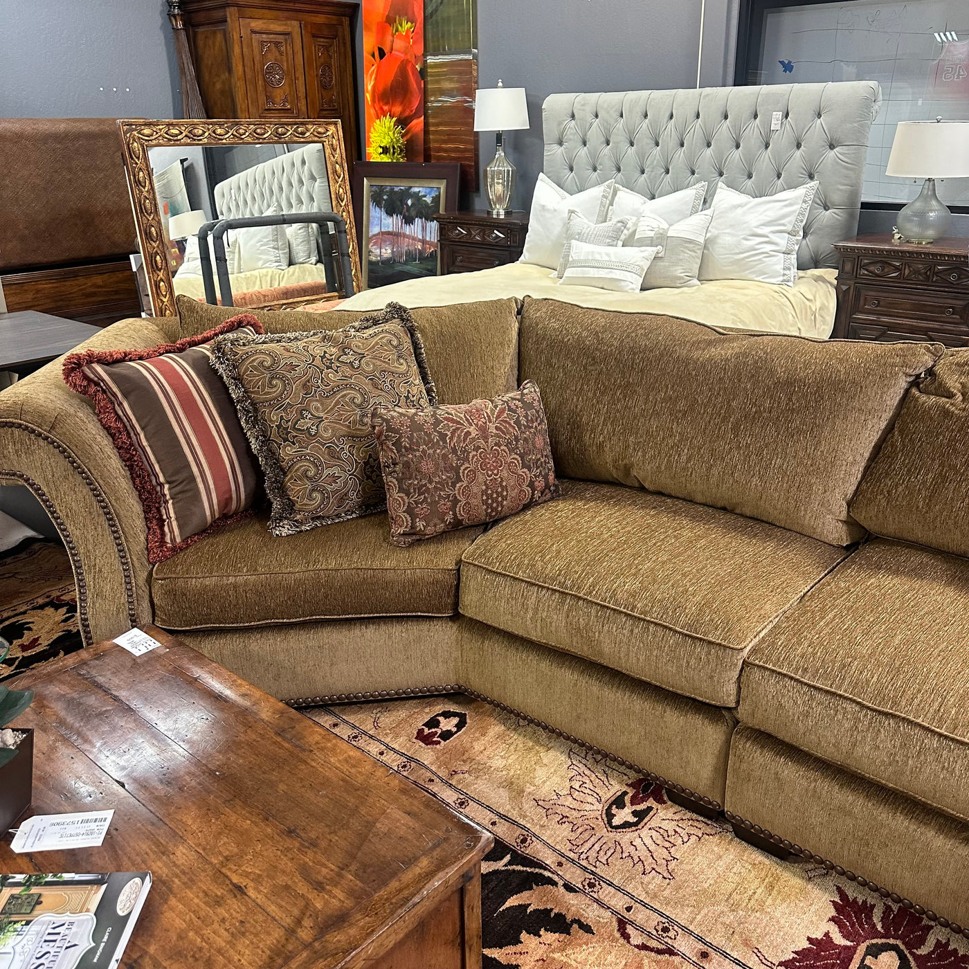 renee cazares  goose down sectional sofa