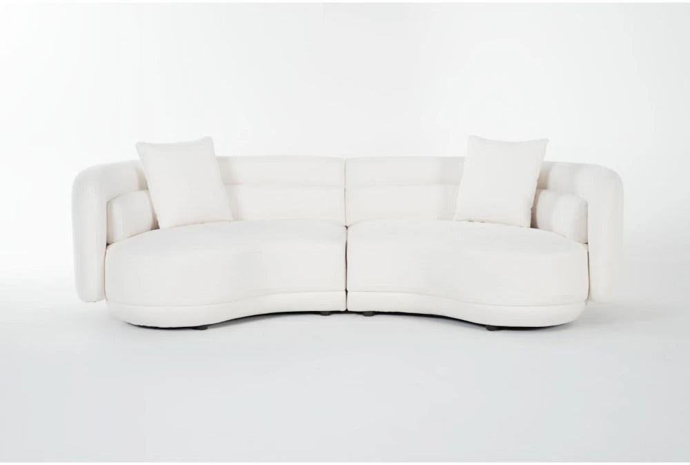 Formosa white fabric 103” sofa