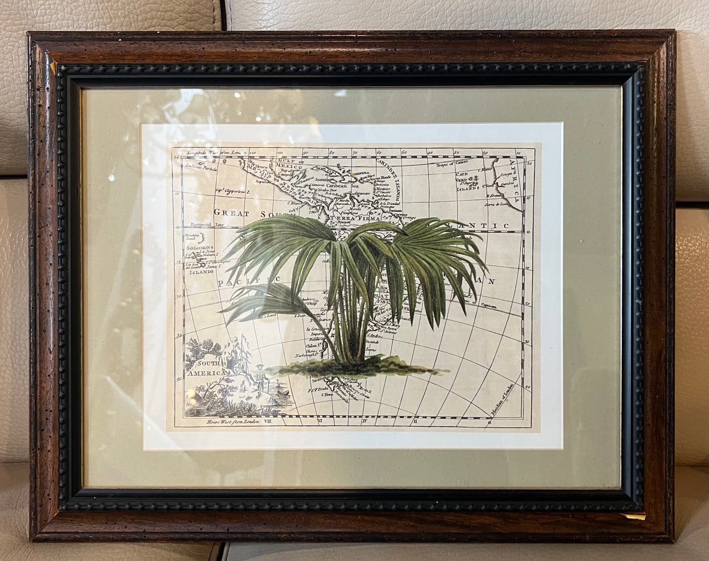 Framed Palm Tree Map Art