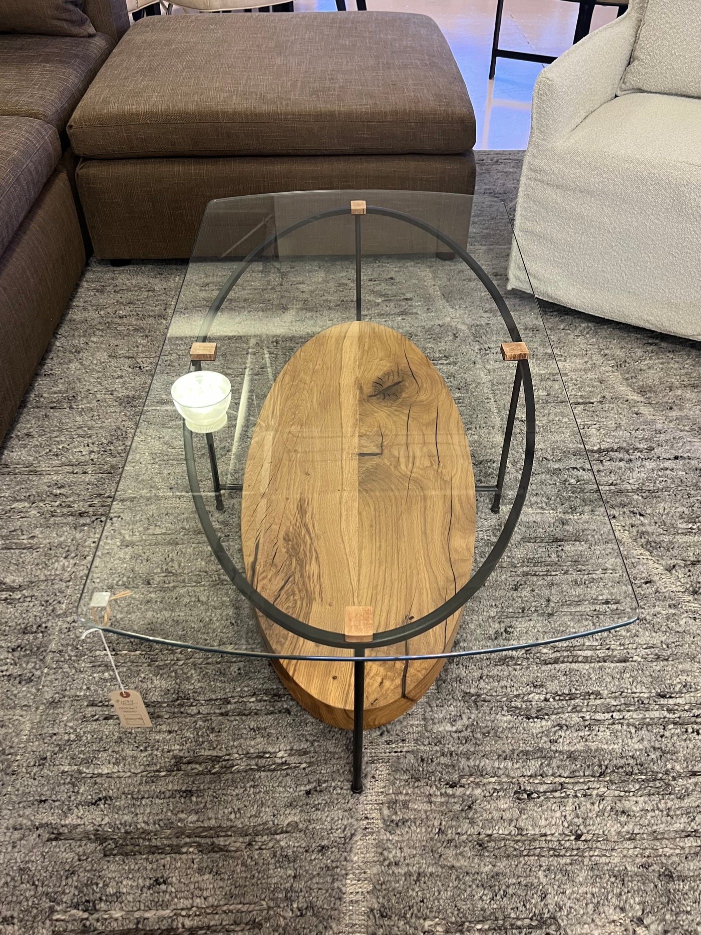 Century Furniture Wood & Glass Coffee Table