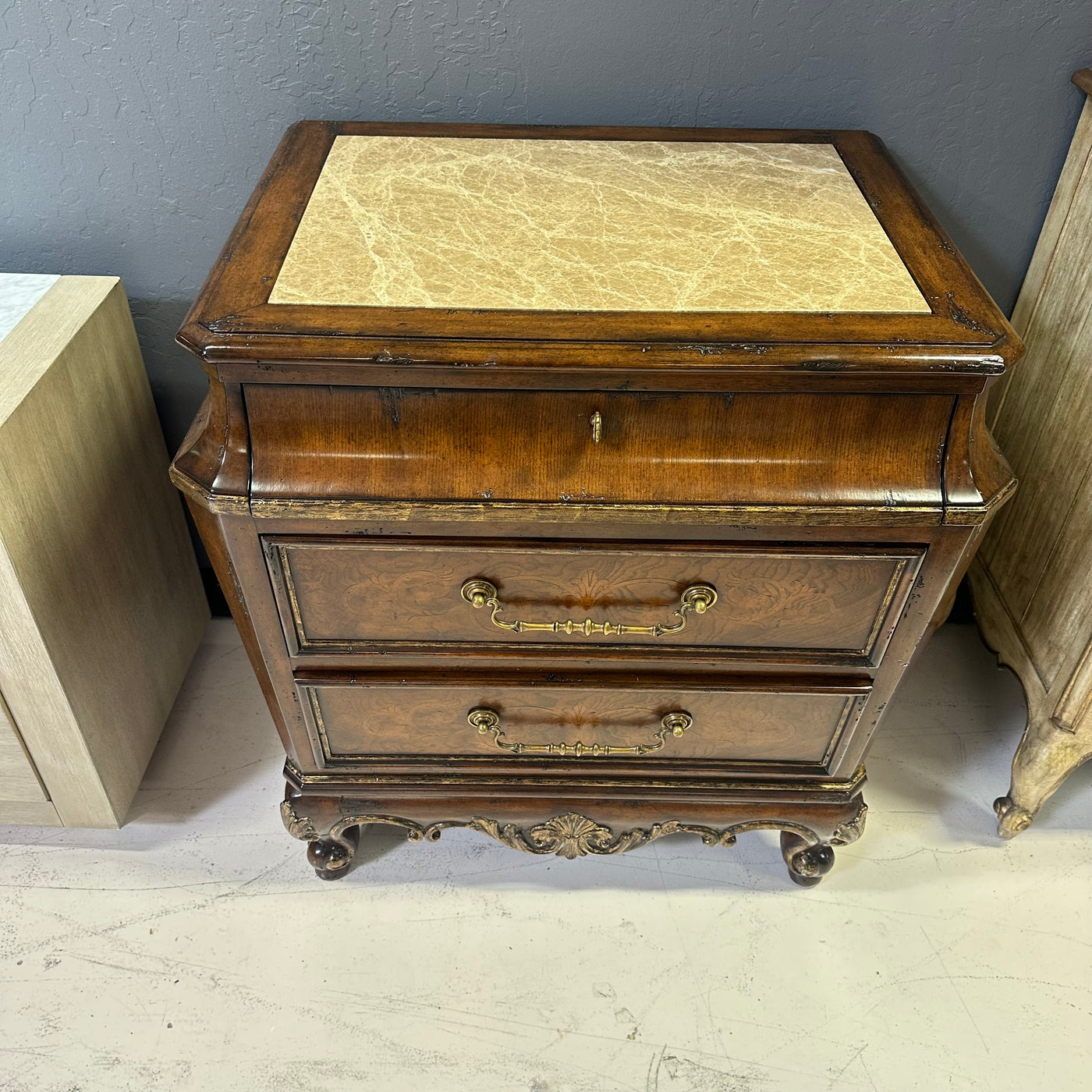 marge carson granite nightstand