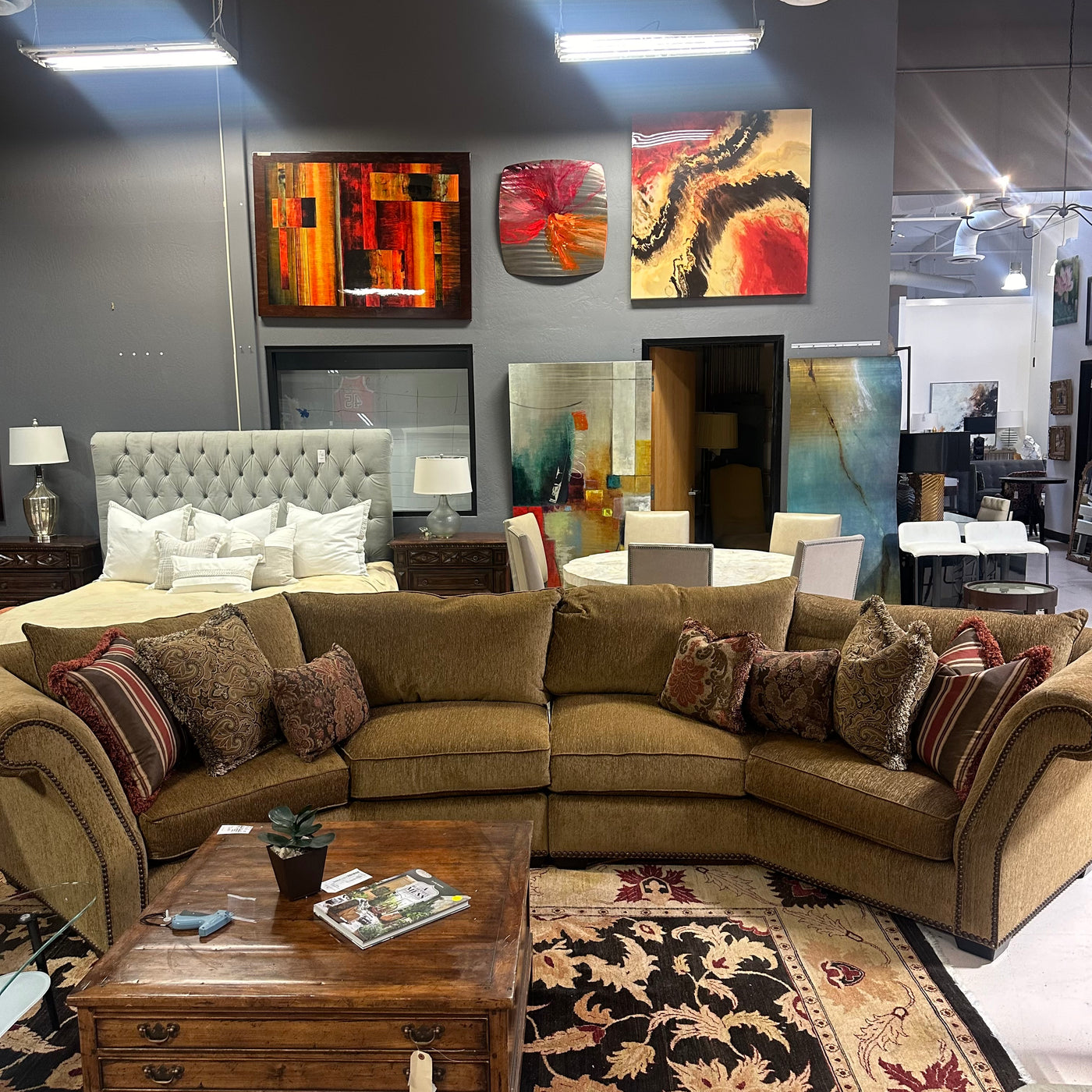 renee cazares  goose down sectional sofa
