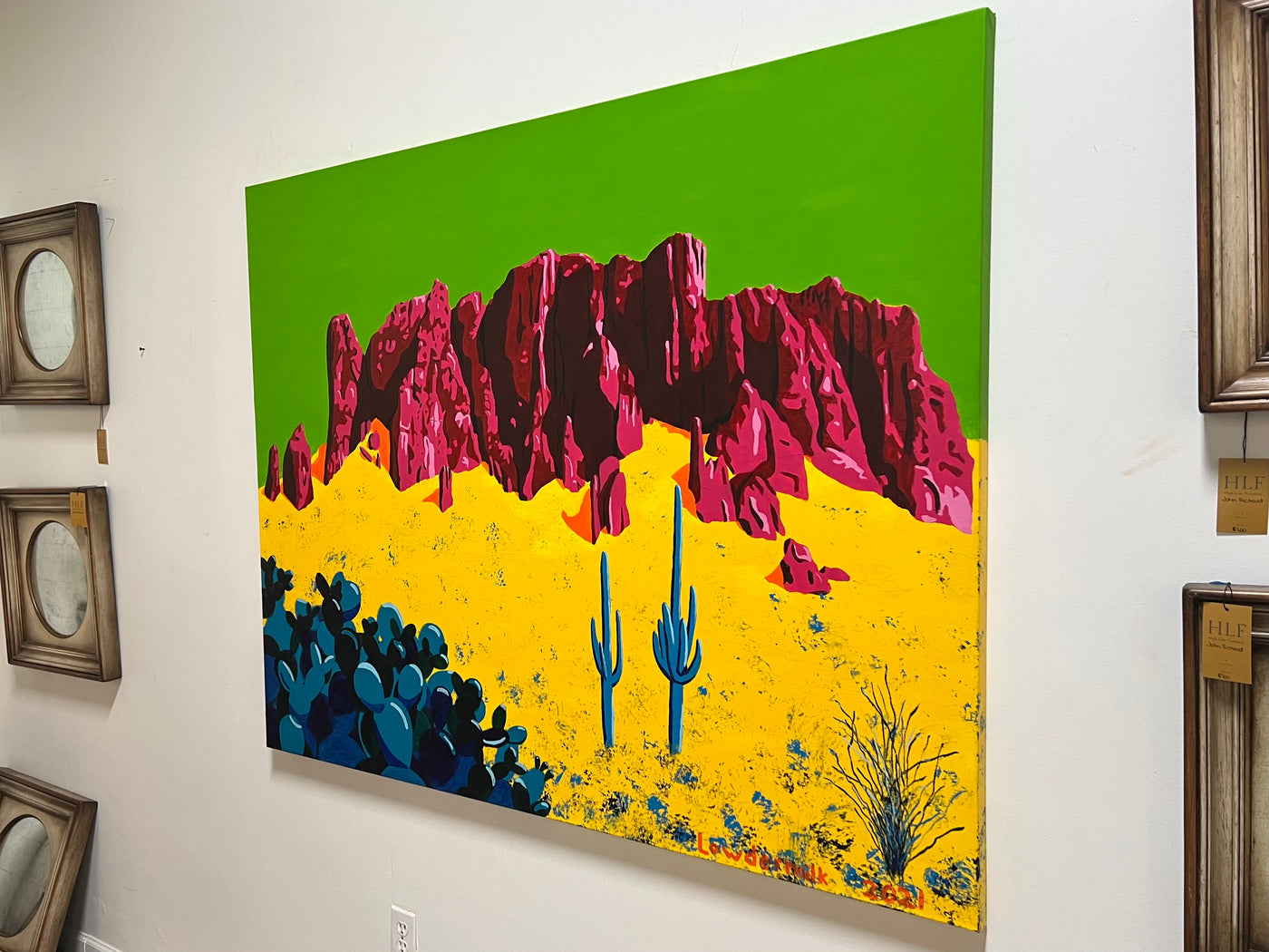 Hand Painted Superstition Mountains Art on Canvas