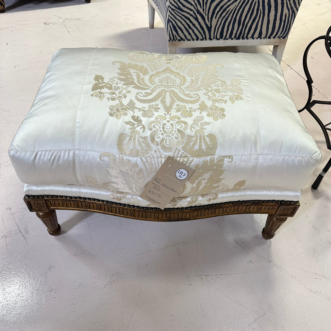 Marge Carson Custom Silk ottoman