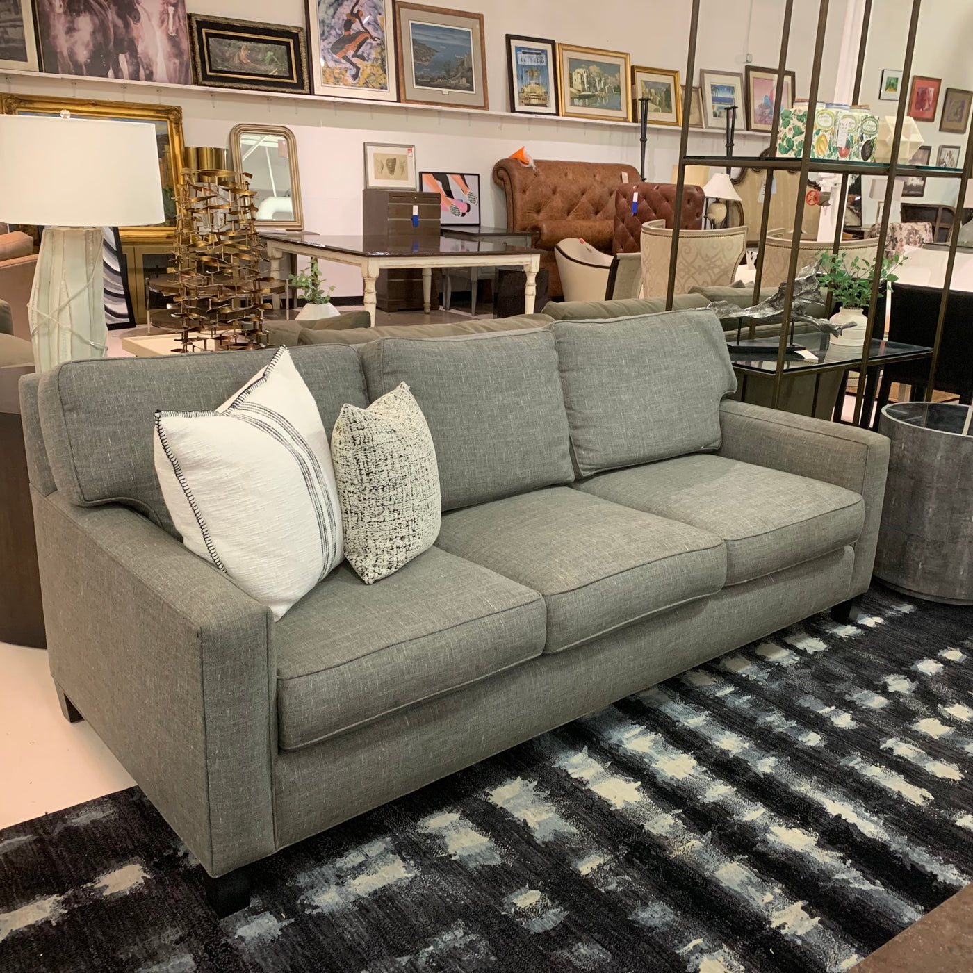 California Design Group Custom Gray Sofa