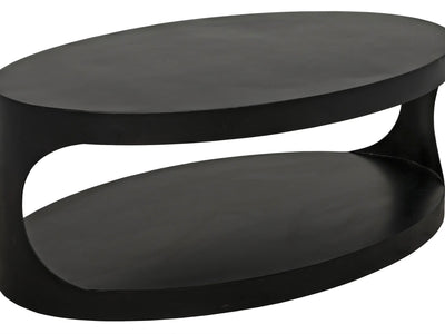 Noir Eclipse Oval Coffee Table in Black Steel