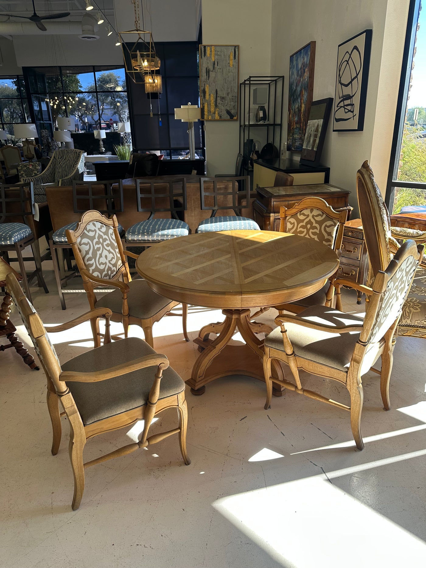 Thomasville dining table and custom chairs