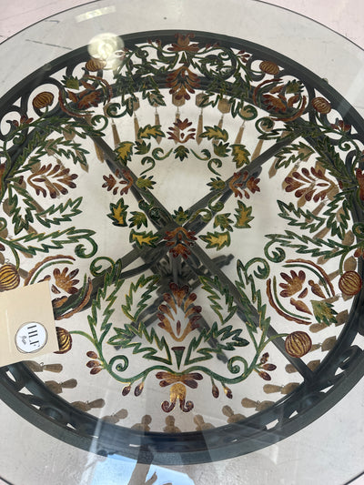 Etched Glass End Table