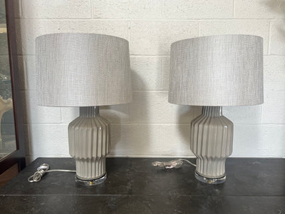The Natural Light Company Glazed Ceramic Table Lamps Pair