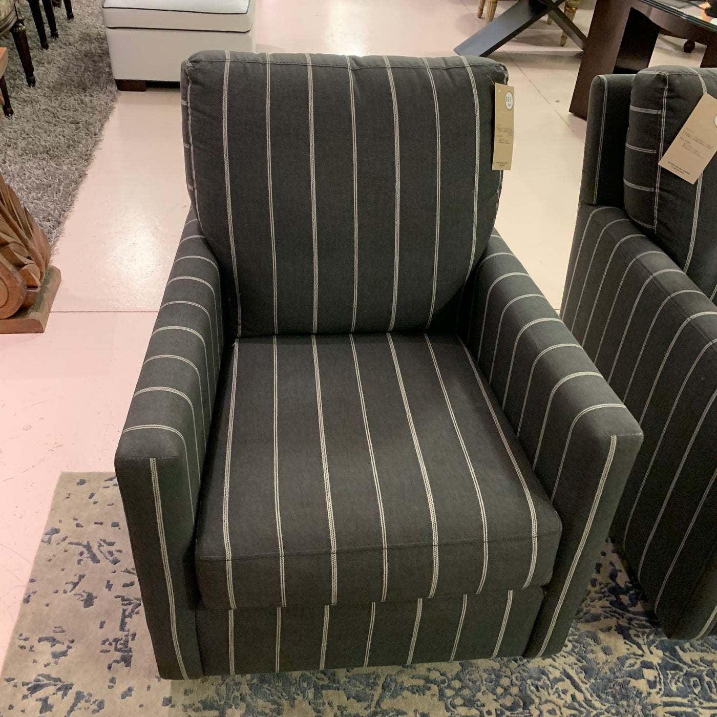 Basset Stripped Swivel Chairs