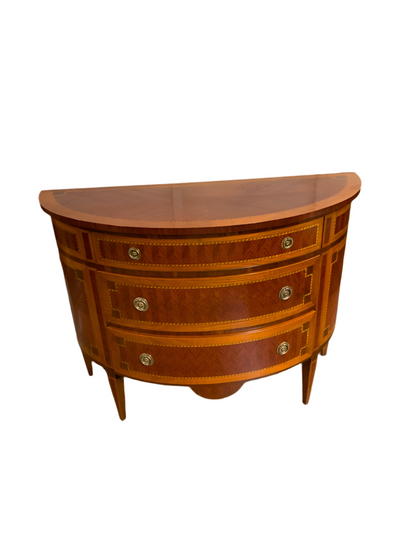 Decorative Crafts Demilune Cabinet with Drawers