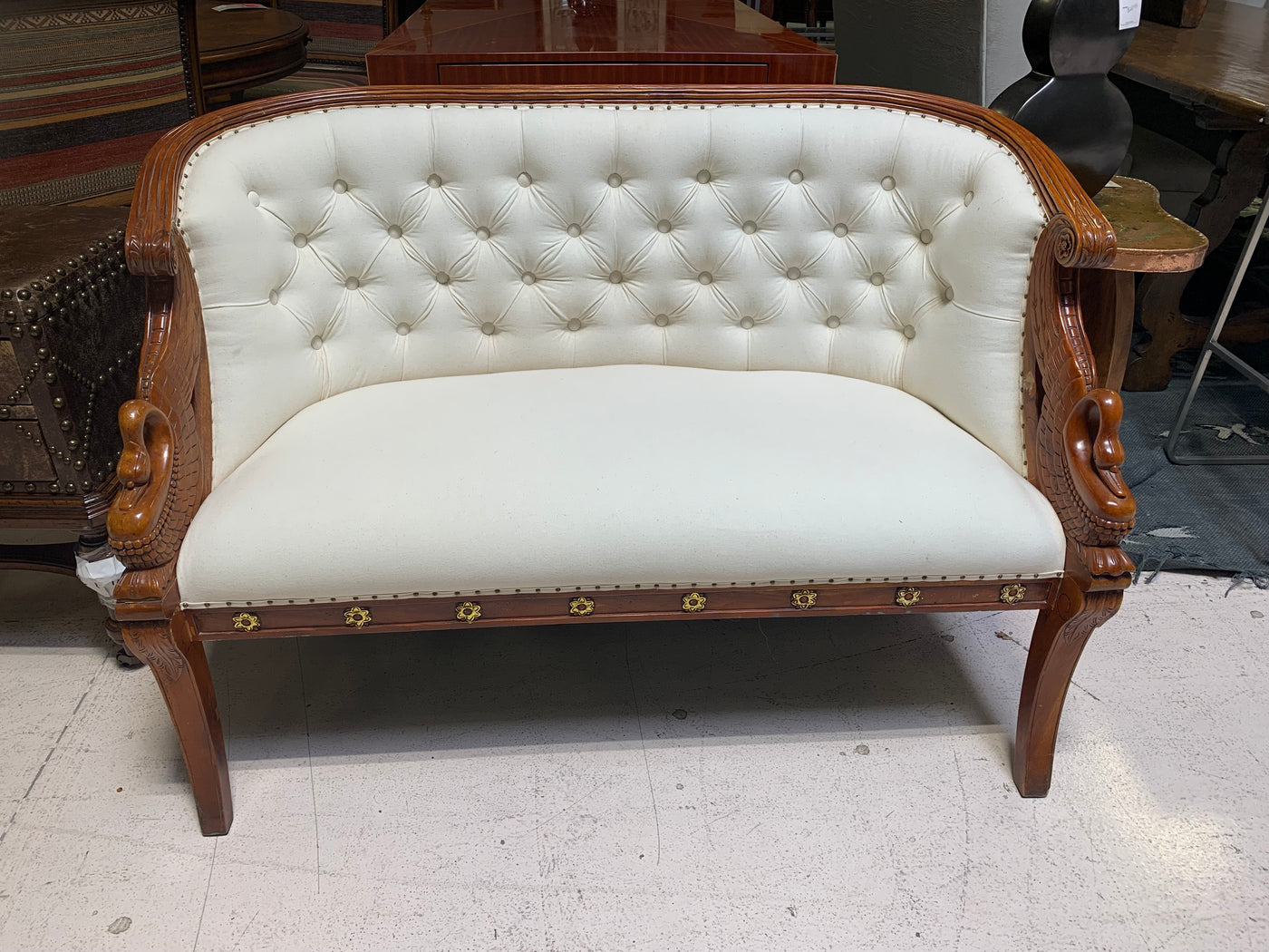 Antique Upholstered Bench