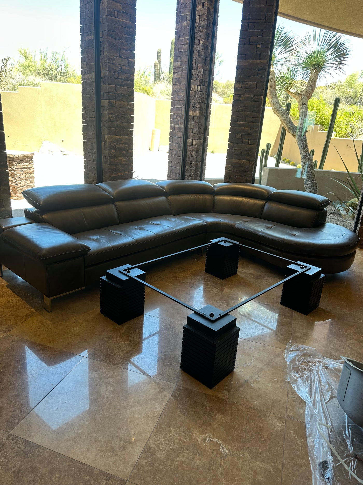 Domicil Curved Italian leather sectional