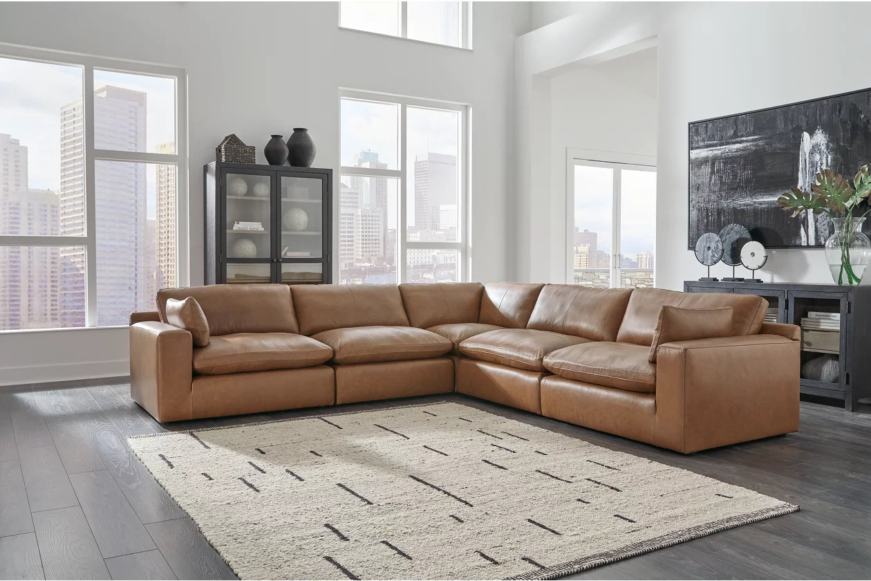 NEW 5 Piece Leather Modular Sectional