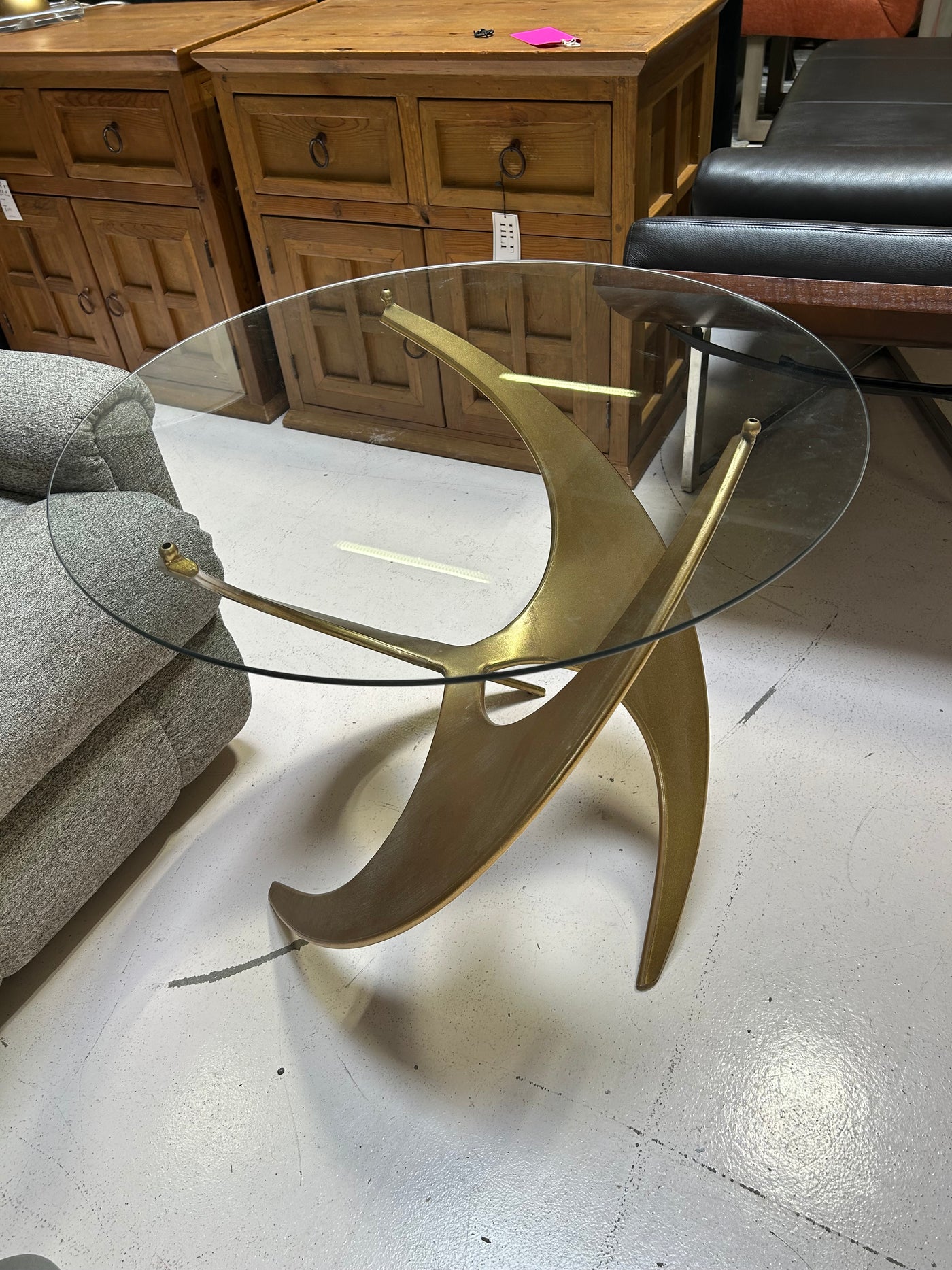 Gold metal accent table