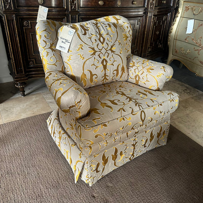 Custom accent chair and ottoman