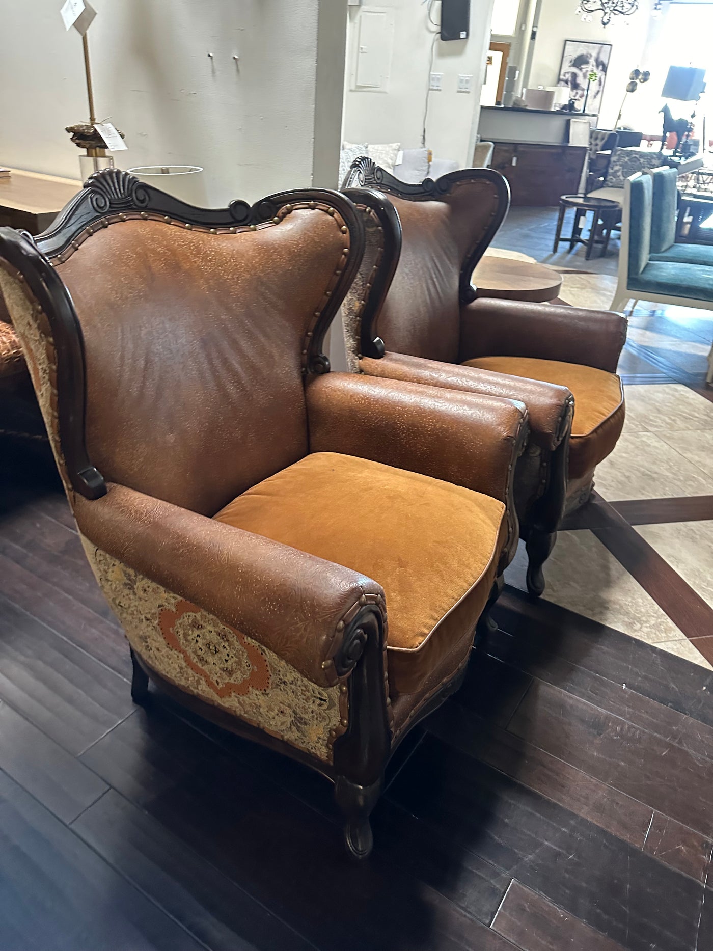 King Hickory Upholstered Armchairs