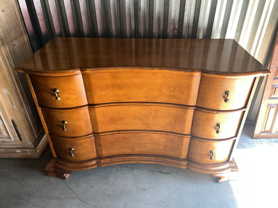 Solid Wood Serpentine Front Chest Of Drawers