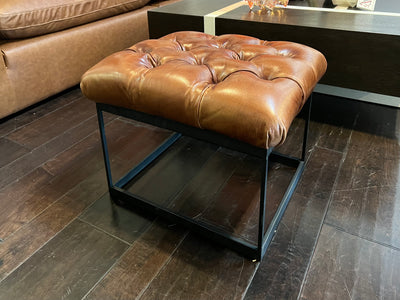 Eichholtz Tufted Leather Footstool