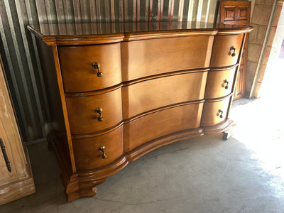 Solid Wood Serpentine Front Chest Of Drawers