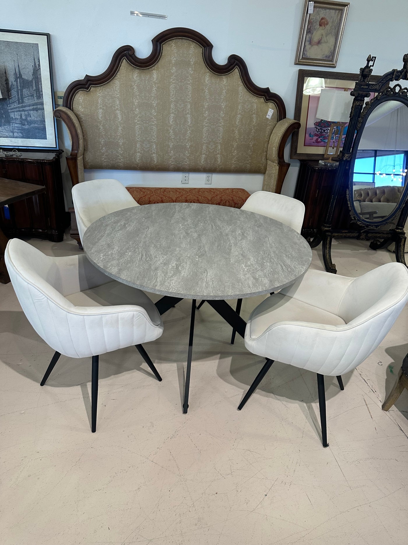 Cream  Dining Table & Chairs Set