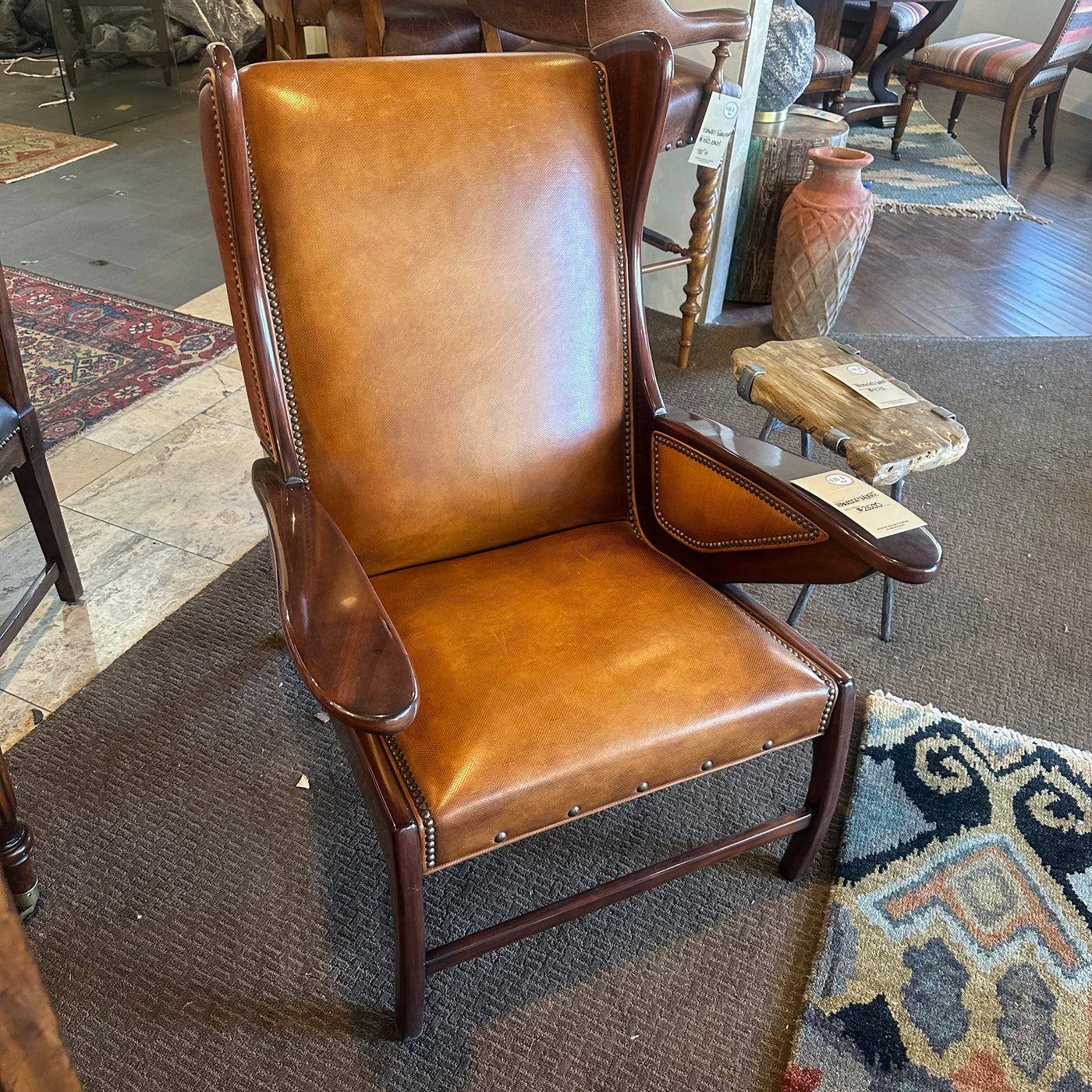 Hancock and Moore Boomerang Leather Accent Chair
