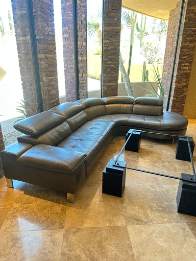 Domicil Curved Italian leather sectional