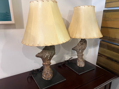 Iron Claw Foot Table Lamps Pair