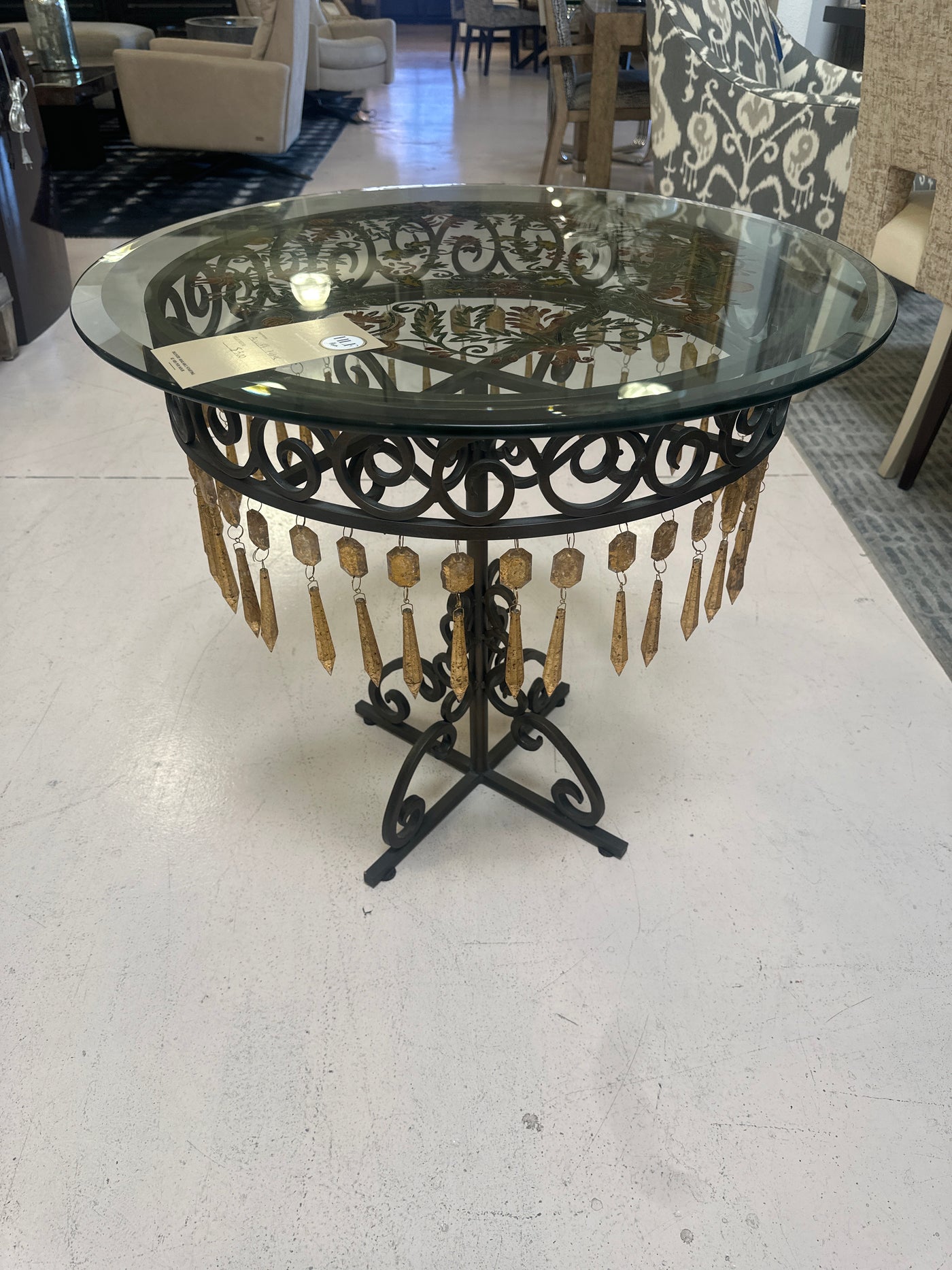Etched Glass End Table
