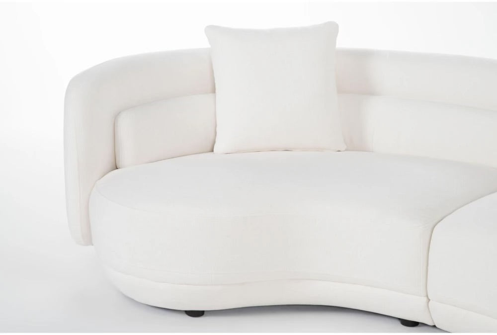 Formosa white fabric 103” sofa