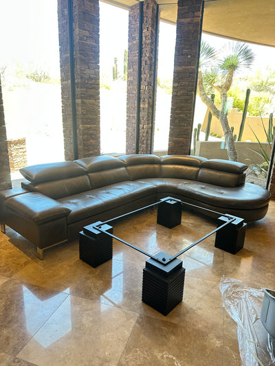 Domicil Curved Italian leather sectional