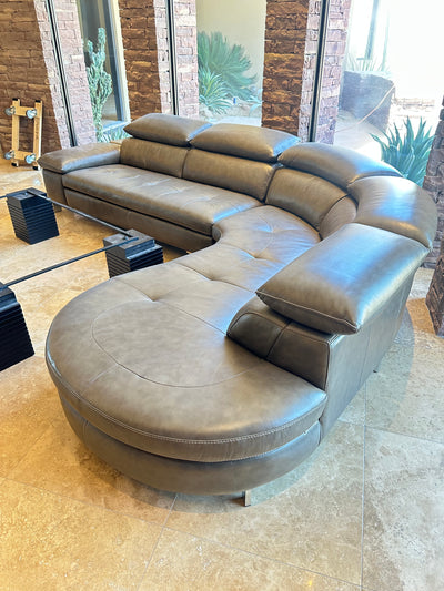 Domicil Curved Italian leather sectional