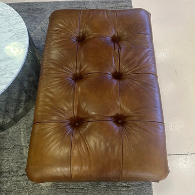 Bernhardt Leather Tufted Ottoman