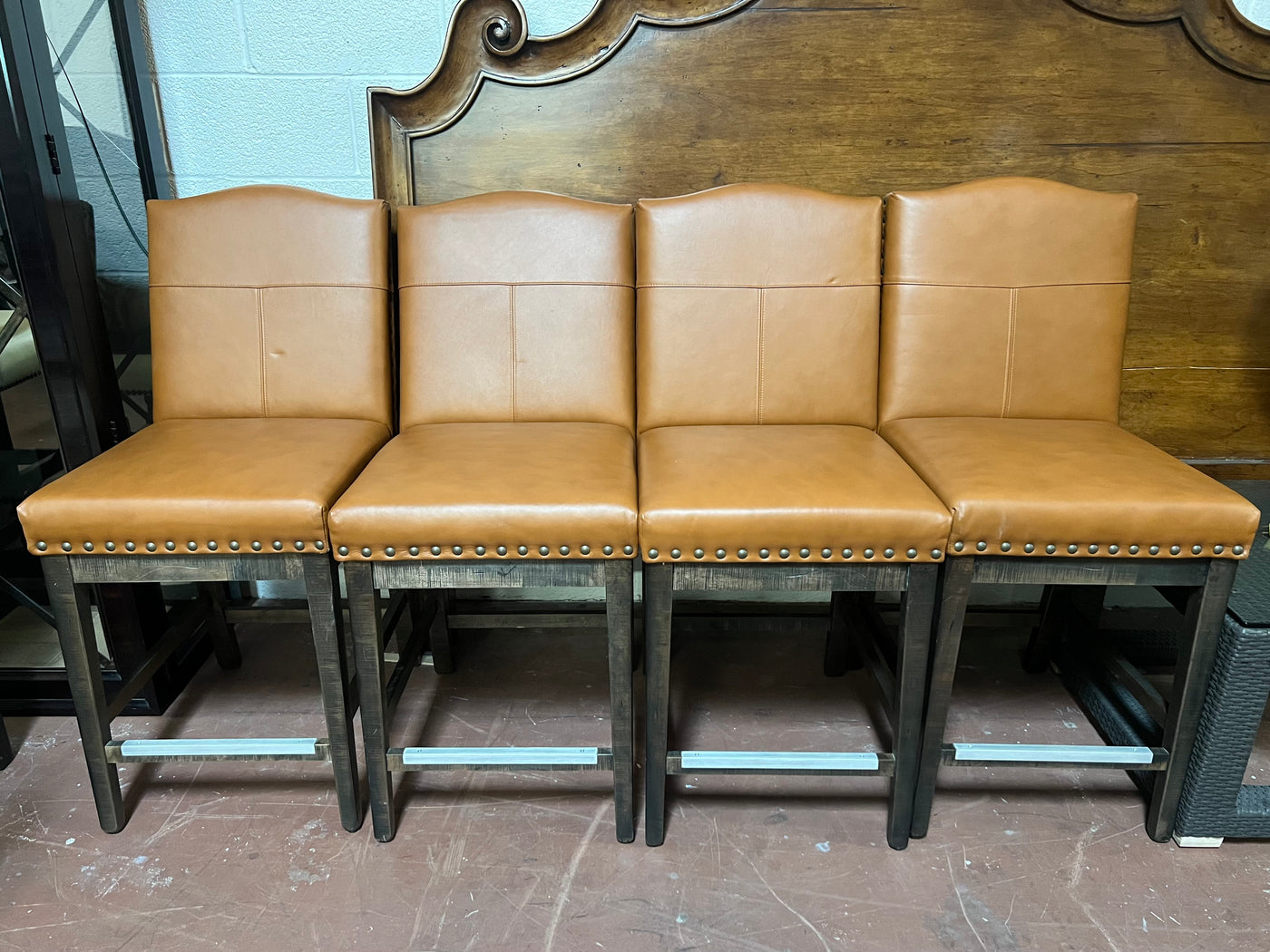 Canadel Leather Bar Stools