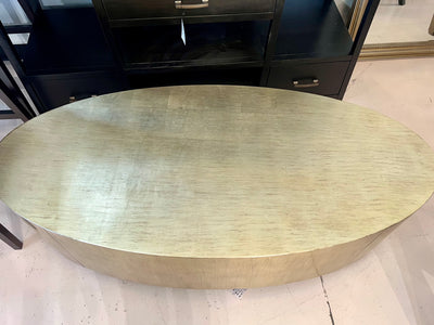 New Caracole 'Come Oval Here' Gold Leaf Coffee Table