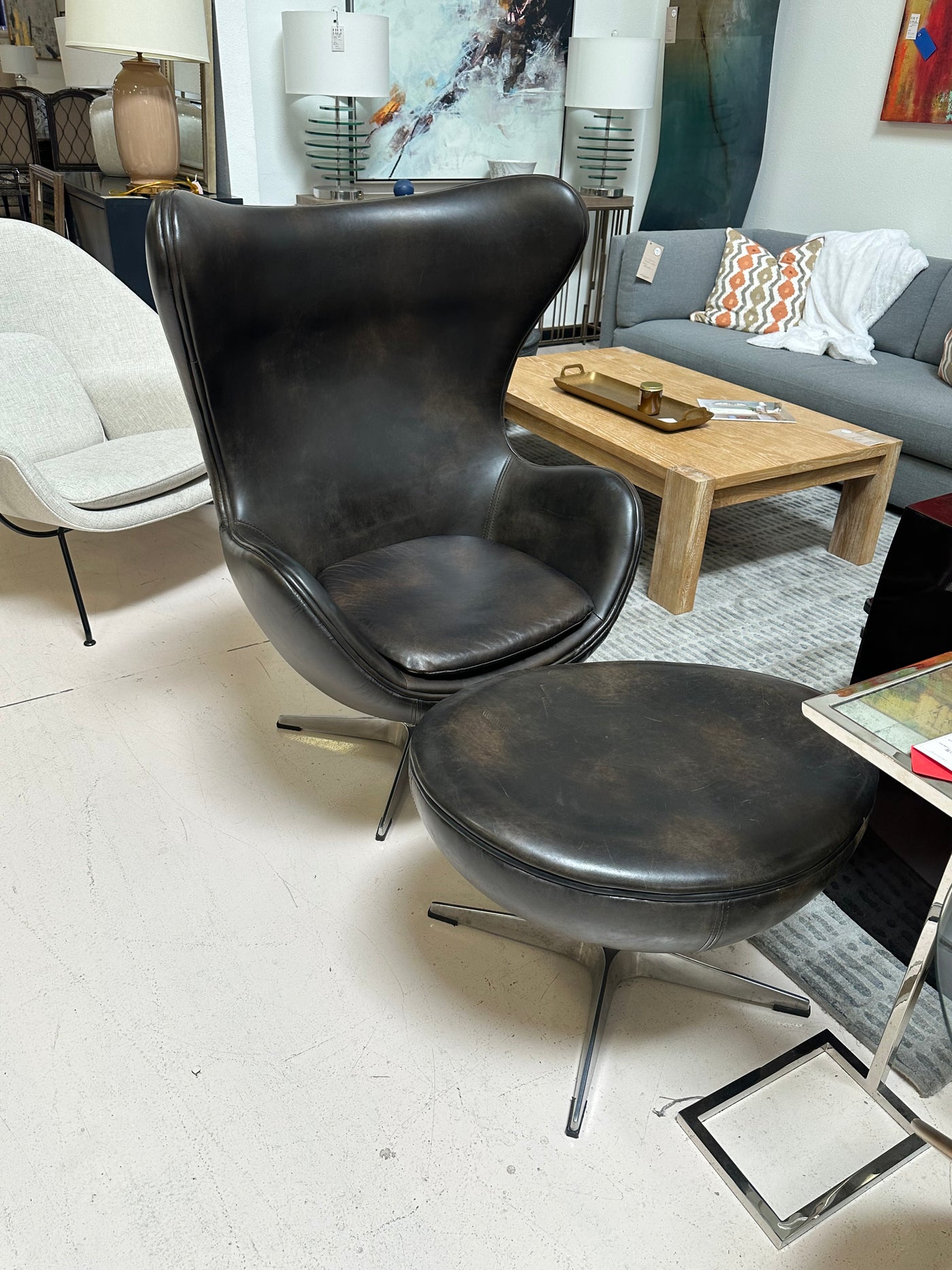 Restoration Hardware Copenhagen Chair and Ottoman