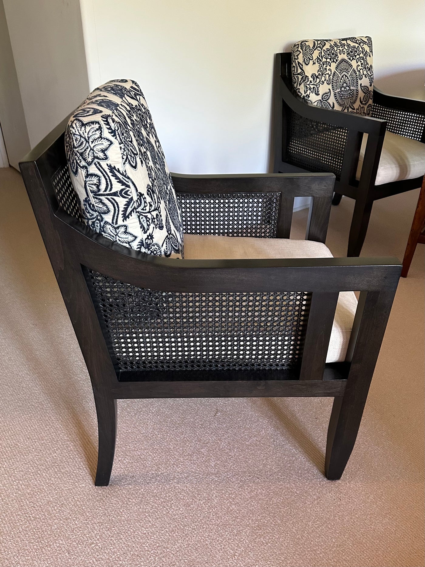 Meredith Baer Black Cane Accent Chair - 2 Available