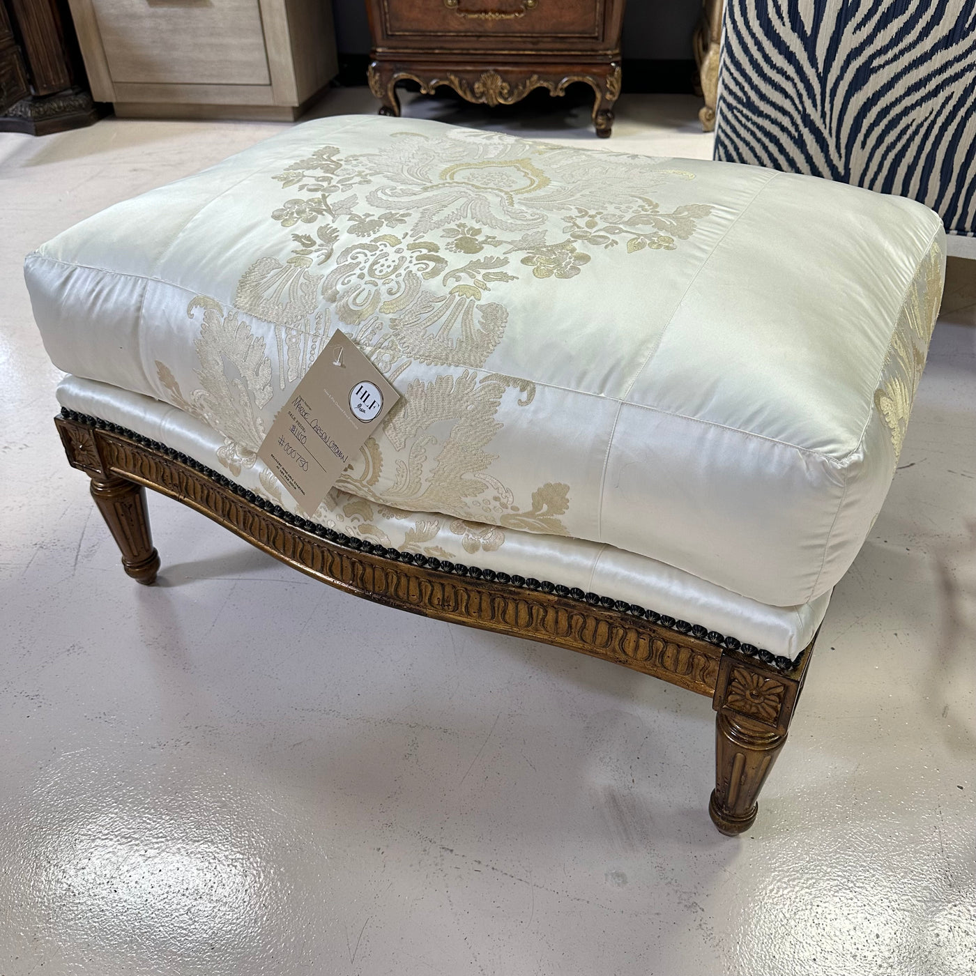 Marge Carson Custom Silk ottoman