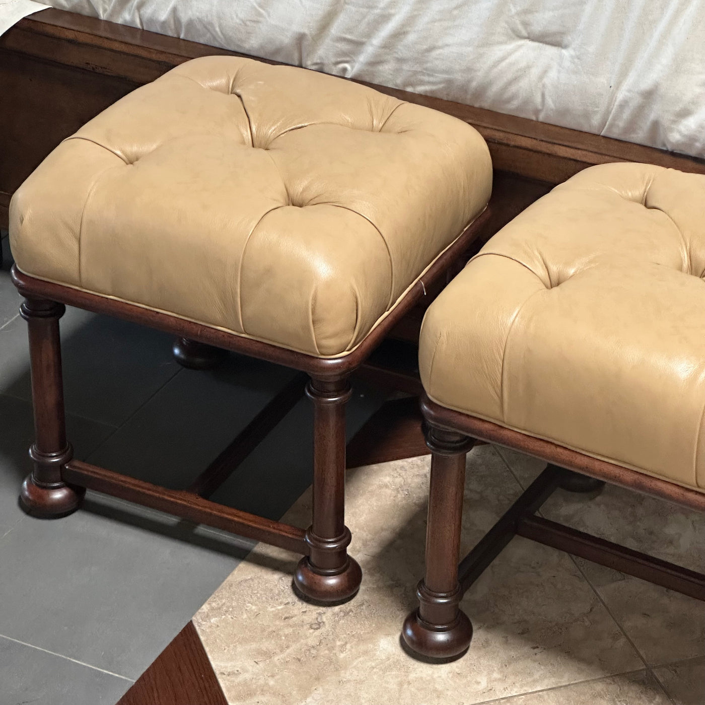 Lexington Eaton Leather ottoman