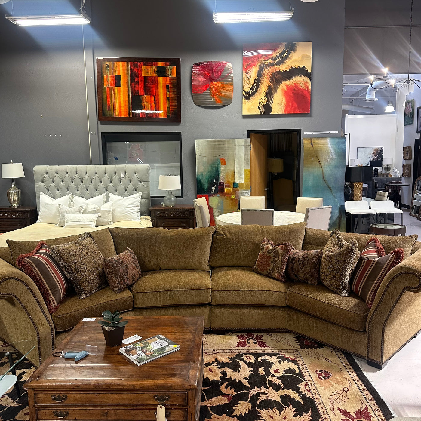 renee cazares  goose down sectional sofa